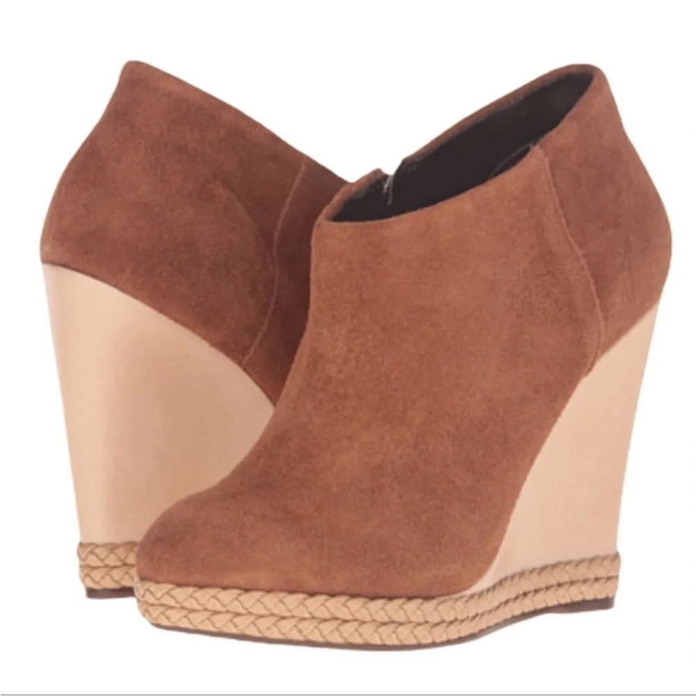 Schutz Belua Suede Wedge Bootie Size 10
